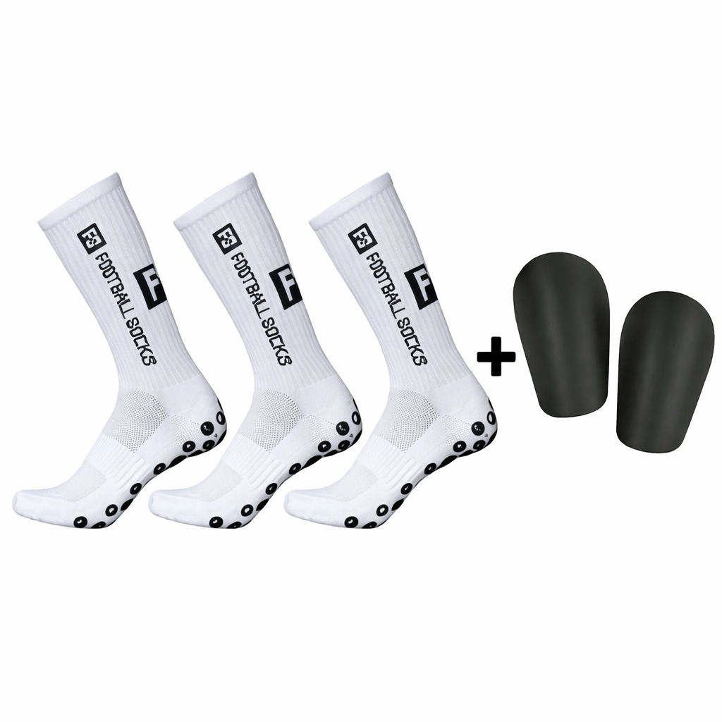 GripElite Pakke-Deal - 3 Par Grip Socks + 1 Par Leggbeskyttere