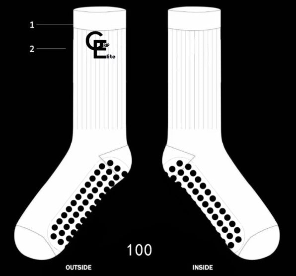 GripElite Premium Grip Socks - Hvit